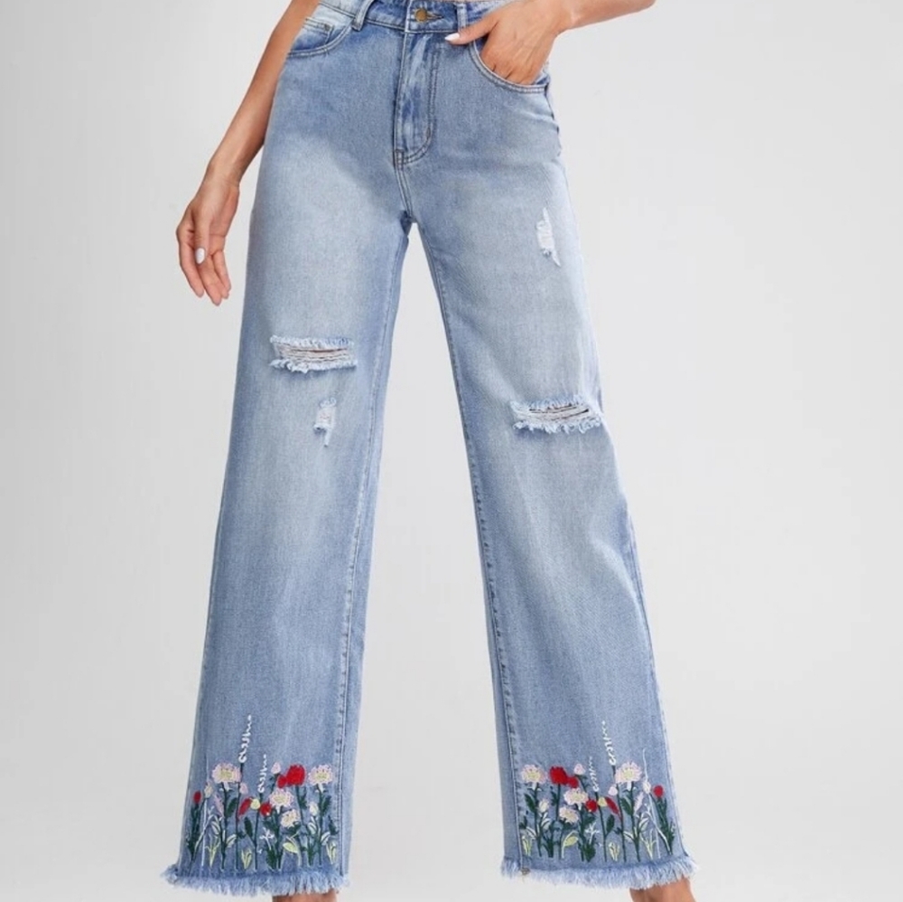 Embroidered jeans